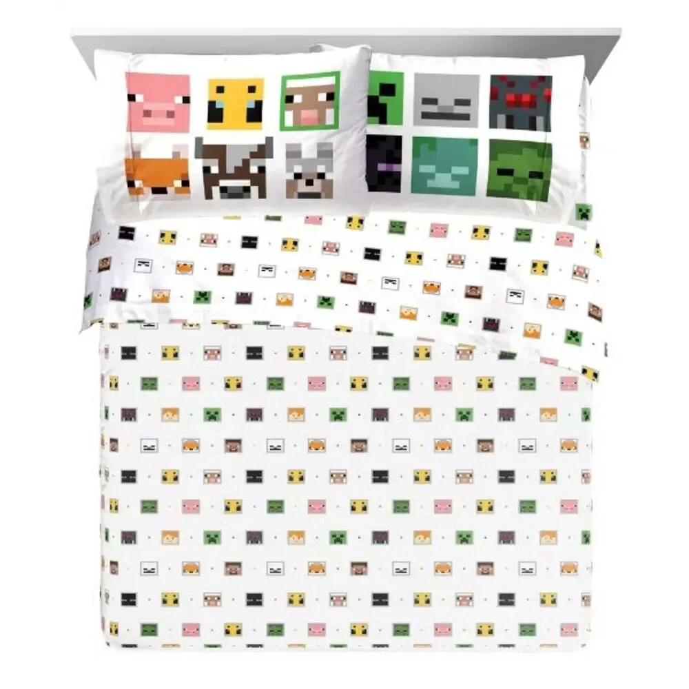Jay Franco Minecraft 5-Piece Twin Bedding Set Comforter & Sheets New NIB